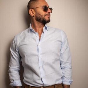 Xacus Camicia Bacchettata bianco/azzurro